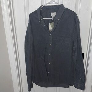 H&M Charcoal Cuordroy Button-Down Shirt